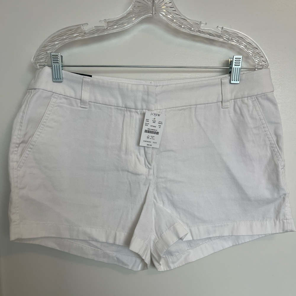 J. CREW NWT 3 1/2 inch White Chino Shorts